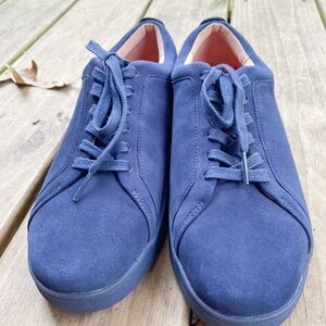 Fitflop Women’s Rally Suede Navy Comfort Sneakers for Arch Support and Walking